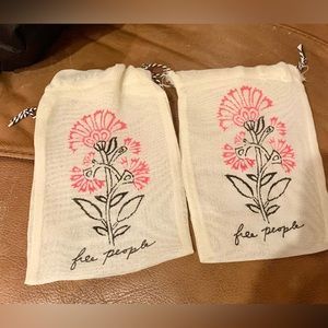 New Free People drawstring bags 5.5” x 8” perfect for sunglasses or jewelry!
